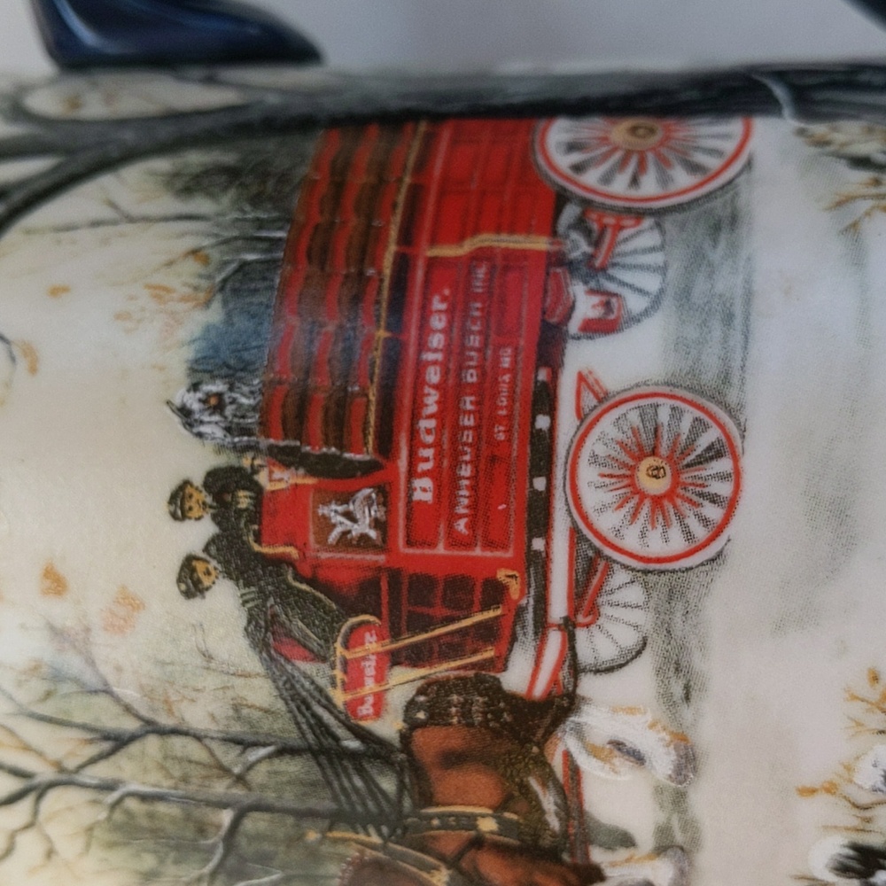 Vintage 1990 Budweiser Handcrafted Clydesdale Stein Beer Mug w/Handle - Picture 12 of 15